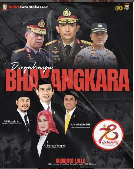DPRD Makassar Ucapkan Selamat HUT Bhayangkara ke-78