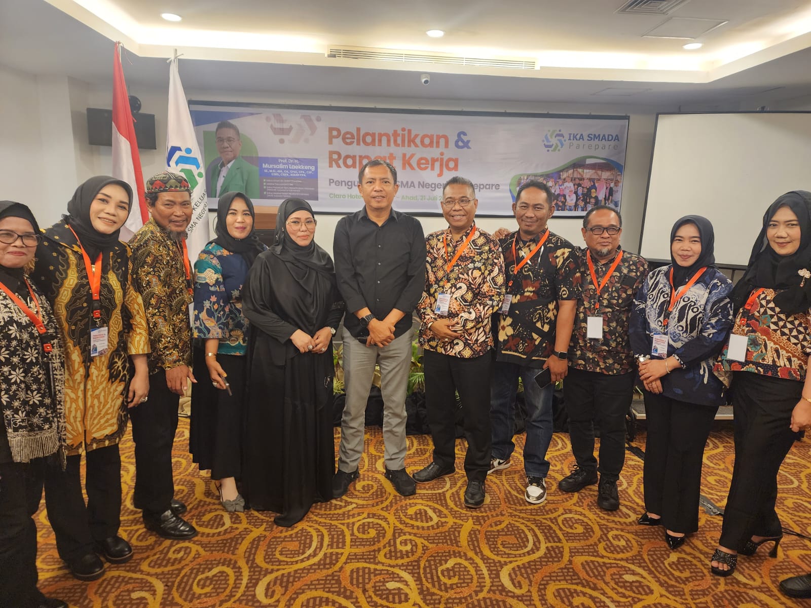 Erna Durahman Akrab Bersama Pj Wali Kota dan MZ di Pelantikan dan Raker IKA SMAN 2 Parepare 