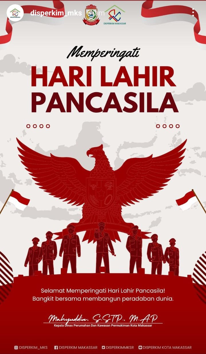 Disperkim Makassar Ucapkan Selamat Hari Lahir Pancasila