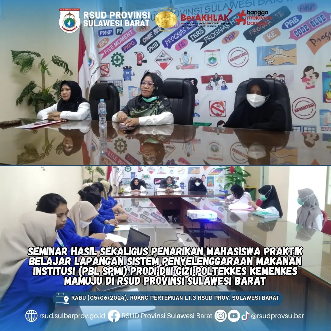 RSUD Sulbar Gelar Seminar Sekaligus Penarikan Mahasiswa PBL SPMI DIII Gizi Poltekkes