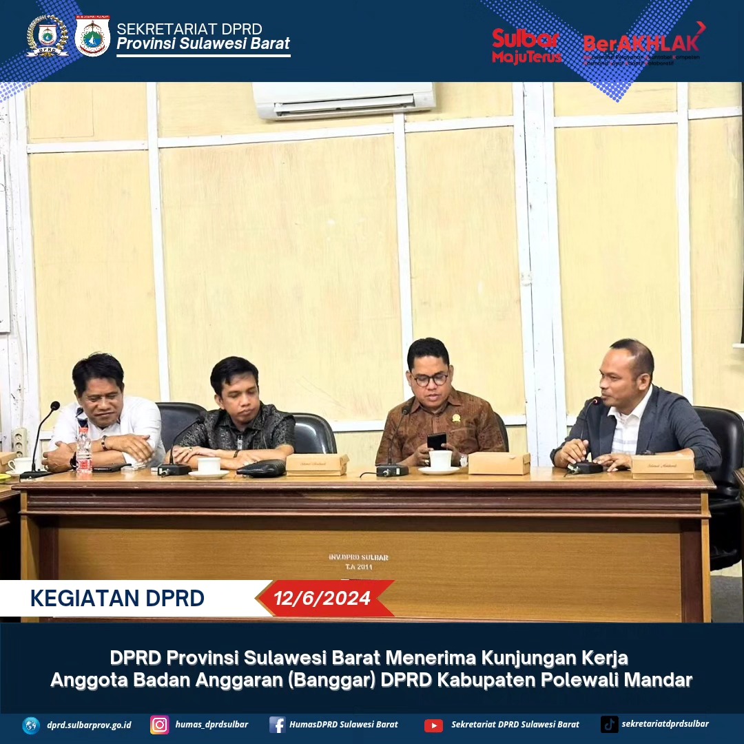 DPRD Sulbar Terima Kunjungan DPRD Polman, Bahas Distribusi Pupuk