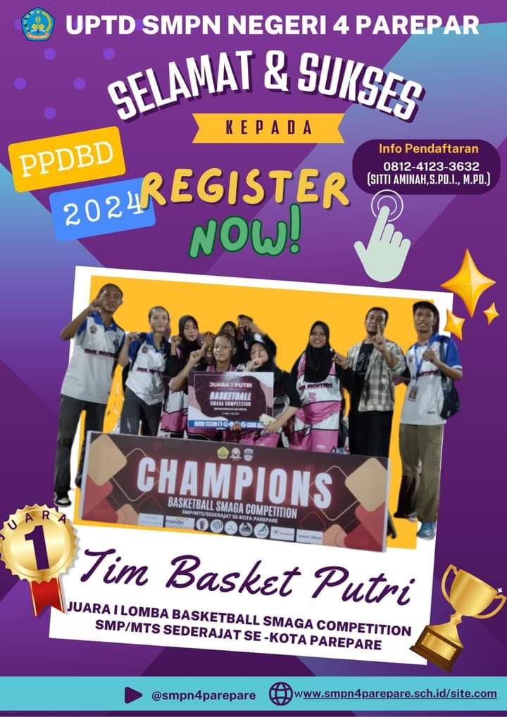 Tim Basket Putri SMPN 4 Parepare Juara 1 Basket Ball Smaga Competition, Jechika Batta Pemain Terbaik