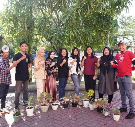 Dukung Low Carbon City, Staf Kecamatan Biringkanaya Tanam Pohon di Lingkungan Kantor