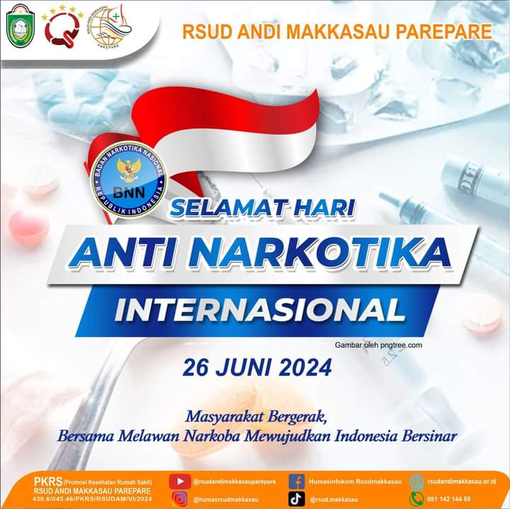 Hari Anti Narkotika Internasional, RSUD Andi Makkasau Serukan Bersama Melawan Narkoba Wujudkan Indonesia Bersinar