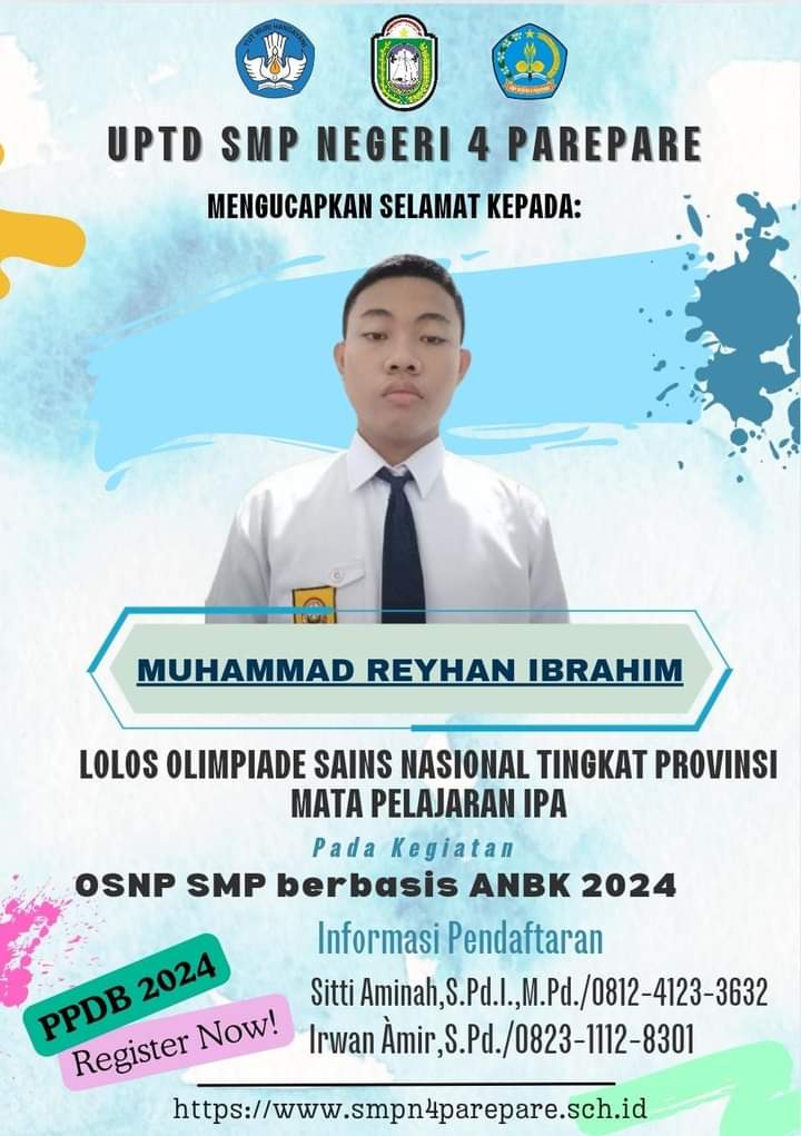 Reyhan Ibrahim, Siswa SMPN 4 Lolos Wakili Parepare ke OSN Mapel IPA Tingkat Provinsi