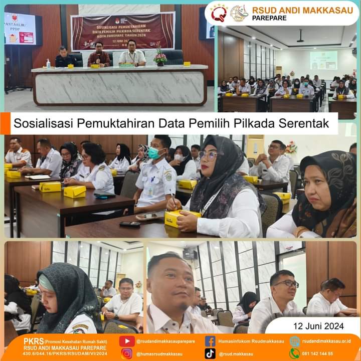 Siap Sukseskan Pilkada, Jajaran RSUD Andi Makkasau Ikuti Sosialisasi Pendidikan Pemilih dan Pendidikan Politik