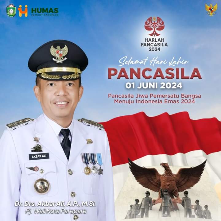 Pj Wali Kota Parepare Ucapkan Selamat Hari Lahir Pancasila, Jiwa Pemersatu Bangsa Menuju Indonesia Emas 2045