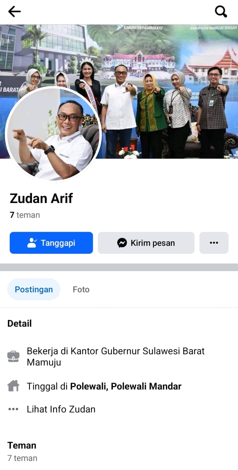 Hati-hati Akun Facebook Palsu Menyebar, Catut Lagi Nama Pj Gubernur Sulbar Zudan Arif