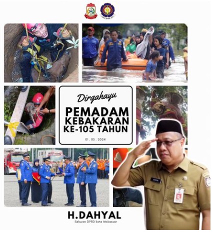 Sekretariat DPRD Makassar Ucapkan Dirgahayu Damkar Indonesia ke-105 Tahun