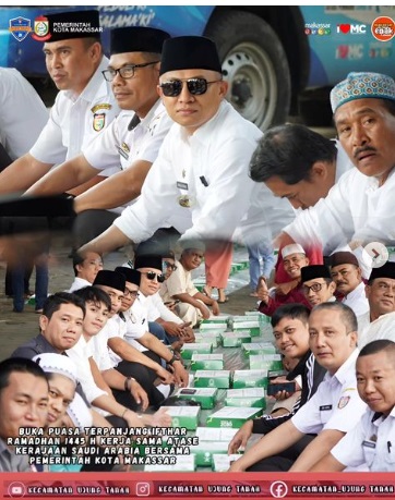 Camat Ujung Tanah Bersama Para Lurah hingga RT/RW Hadiri Buka Puasa Terpanjang di Pantai Losari