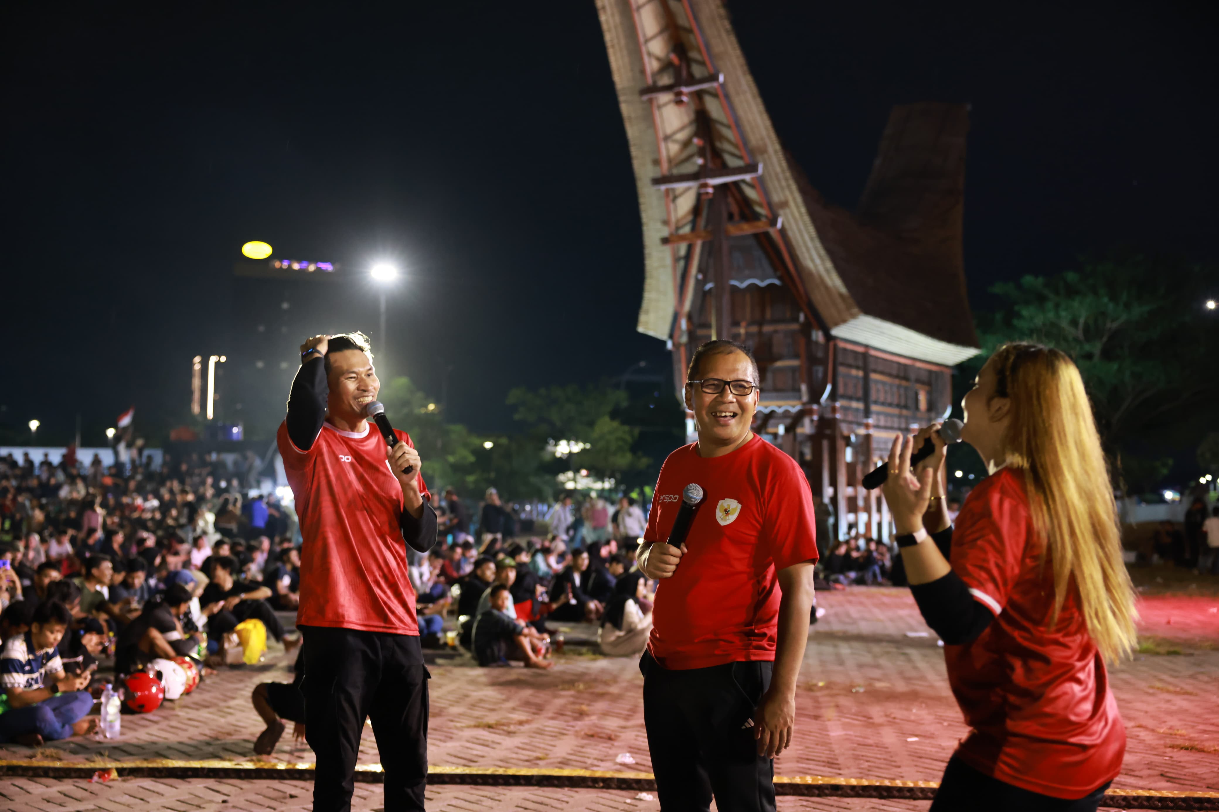 Nobar di Anjungan Losari, Suporter Timnas Indonesia Disuguhi Kuliner Gratis, Hadiah Undian dan Live Music