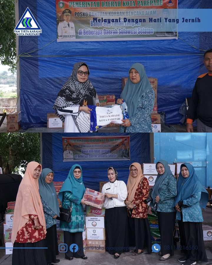 PAM Tirta Karajae Bersama DWP Bergerak Aksi Kemanusiaan Beri Bantuan Korban Bencana Alam di Sulsel