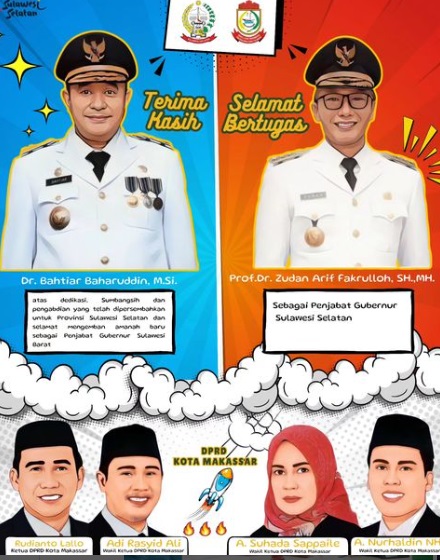 DPRD Makassar Ucapkan Terima Kasih ke Bahtiar dan Selamat Bertugas Prof Zudan Sebagai Pj Gubernur Sulsel