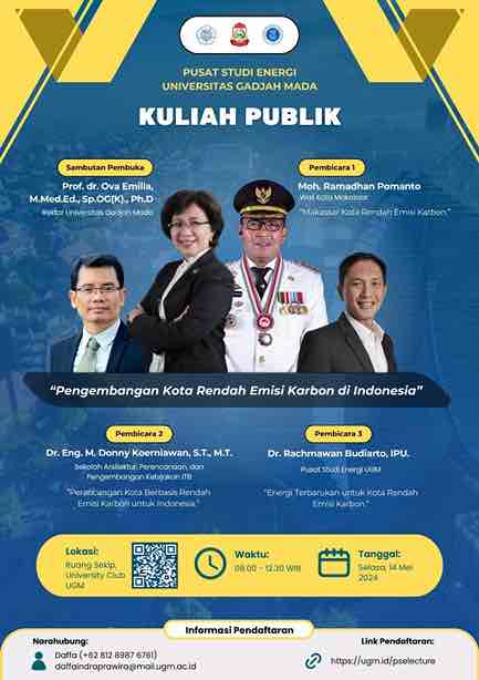 Jadi Pembicara di UGM, Danny Pomanto Bahas Makassar Kota Rendah Emisi Karbon