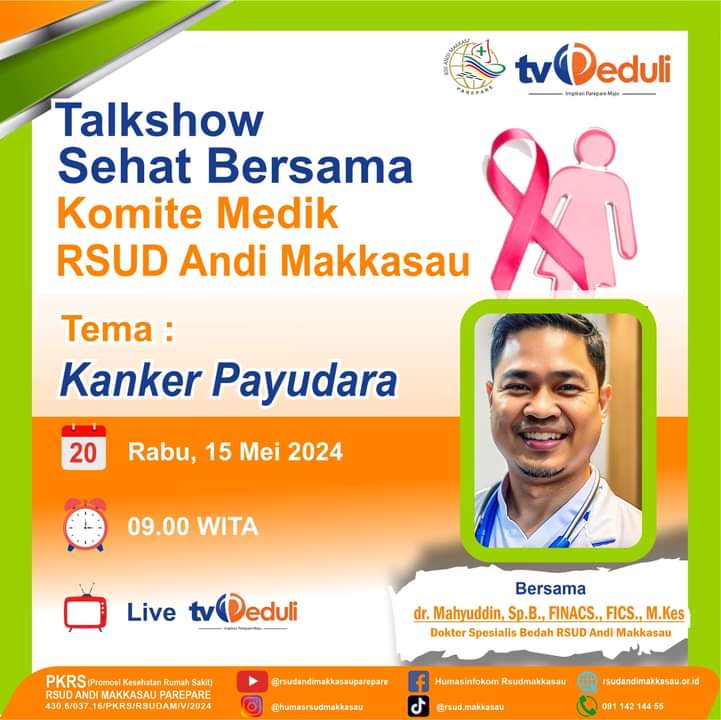 Live Talkshow Sehat, Dokter Spesialis RSUD Andi Makkasau Ulas Kanker Payudara 