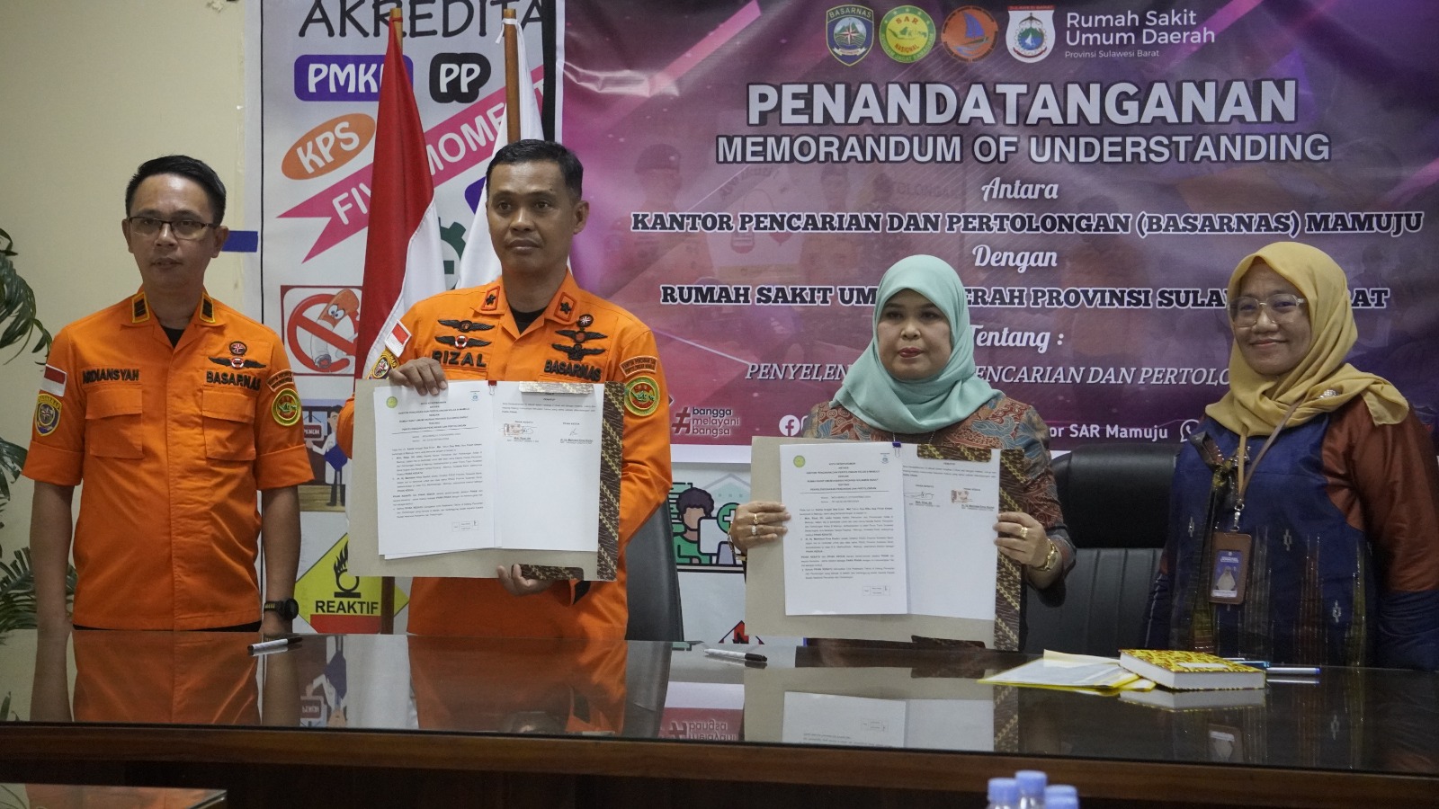 Basarnas Mamuju Jalin MoU dengan RSUD Sulbar Tentang Penyelenggaraan SAR