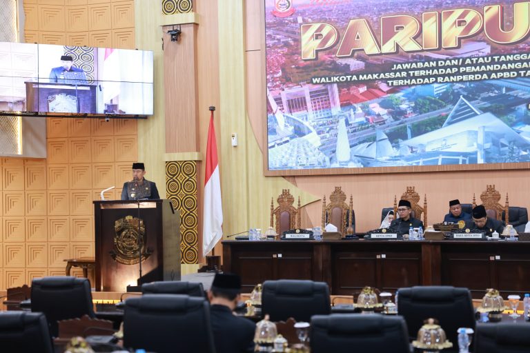 Rapat Paripurna DPRD Makassar, Pjs Wali Kota Paparkan Jawaban atas Pemandangan Umum Fraksi Terkait Ranperda APBD 2025