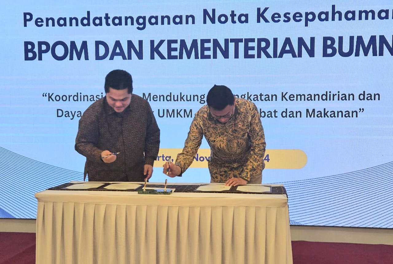Taruna Ikrar MoU dengan Erick Thohir, BPOM Sinergi BUMN Majukan UMKM
