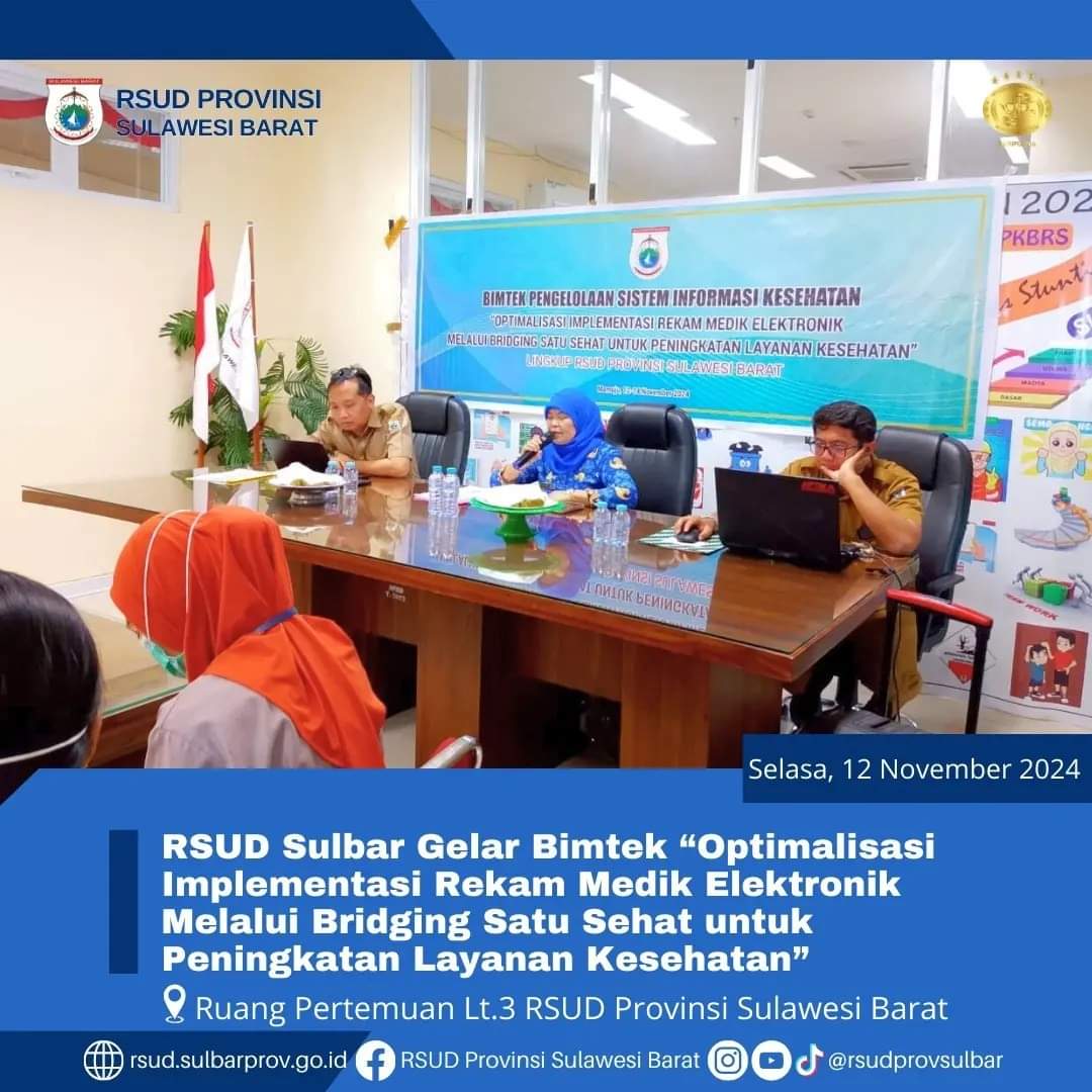 RSUD Sulbar Gelar Bimtek Pengelolaan Sistem Informasi Kesehatan