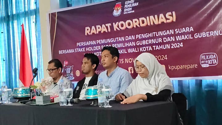 Gelar Rakor Persiapan Pemungutan dan Perhitungan Suara, KPU Parepare Libatkan Partisipasi Stakeholder Kawal Pilkada 