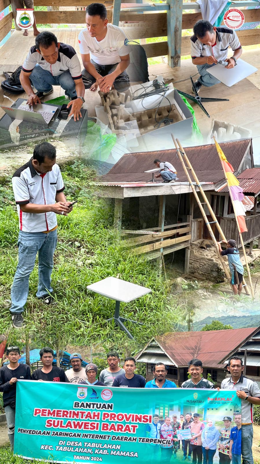 Dinas Kominfo Sulbar Lakukan Pemasangan Bantuan Perangkat Jaringan Internet Starlink di Tabulahan Mamasa