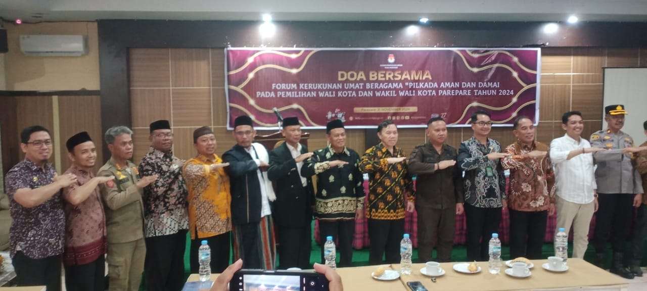 KPU Parepare Bersama FKUB Gelar Doa Bersama Agar Pilkada Berjalan Sukses, Aman dan Damai 