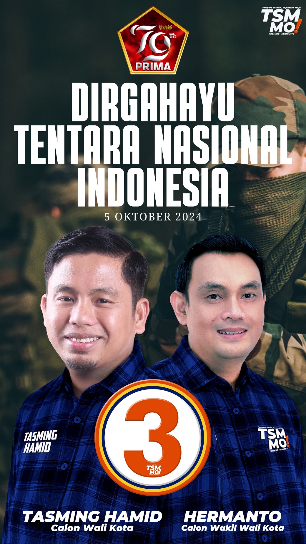 Tasming Hamid Ucapkan Selamat HUT ke-79 TNI, Hormat dan Bangga Atas Jasa Dedikasi TNI