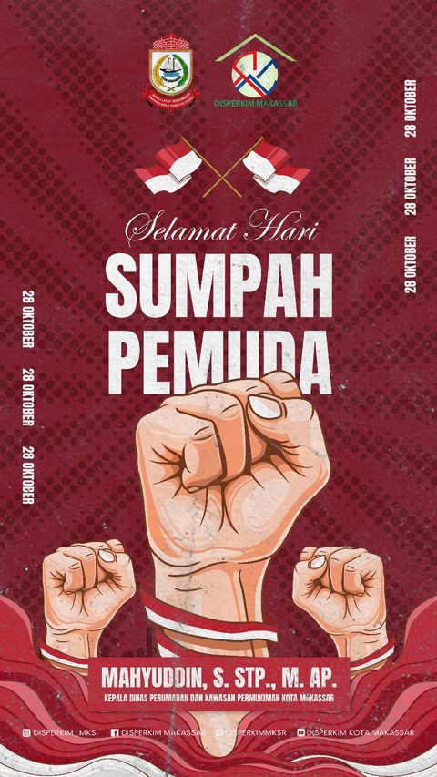 Disperkim Makassar Ucapkan Selamat Hari Sumpah Pemuda ke-96