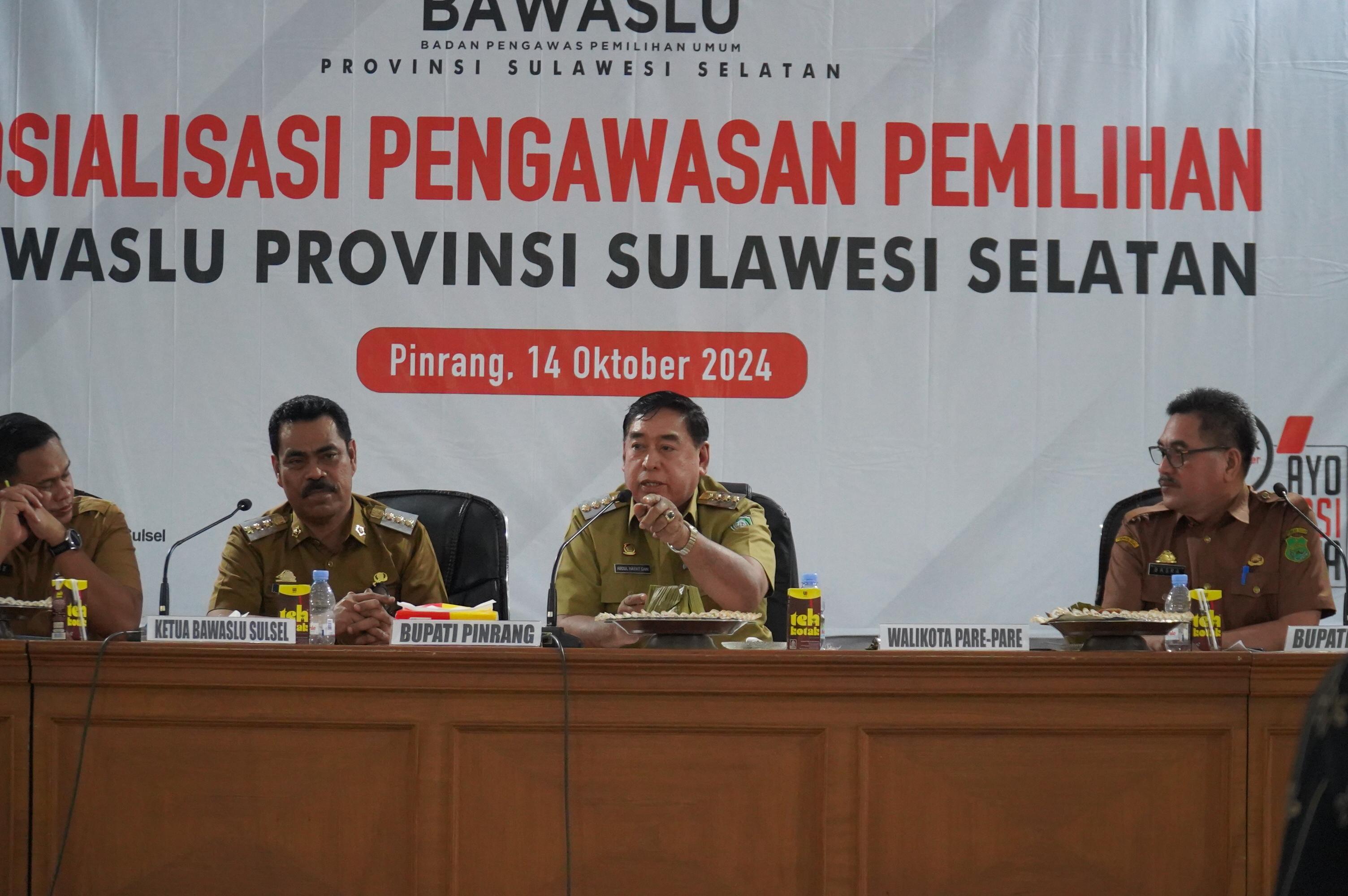 Pj Wali Kota Parepare Tegaskan Netralitas ASN di Sosialisasi Pengawasan Pemilihan Bawaslu Sulsel