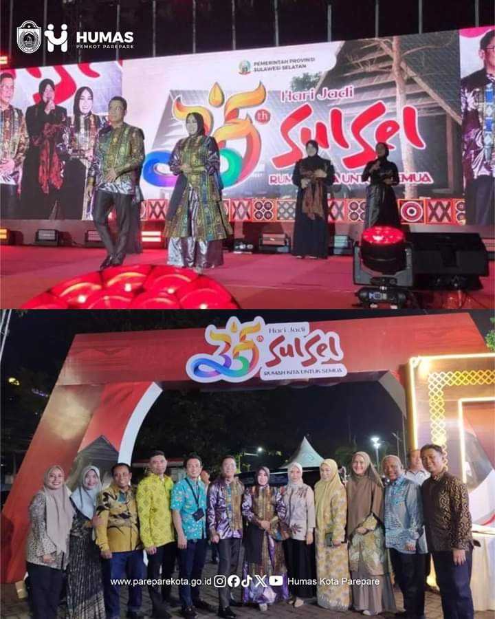 Pemkot Parepare Meriahkan HUT ke-355 Sulsel, Asisten II dan Kadisdag Ikut Fashion Show Promosikan Desainer Lokal