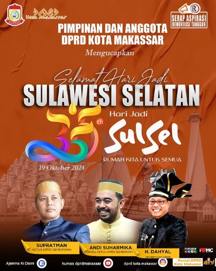 DPRD Makassar Ucapkan Selamat Hari Jadi Sulsel ke-355