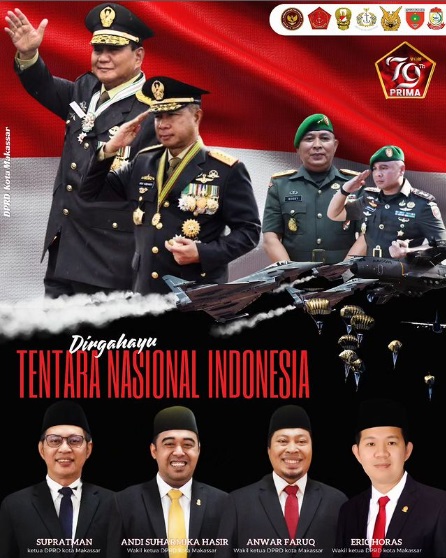 DPRD Makassar Ucapkan Selamat HUT TNI ke-79