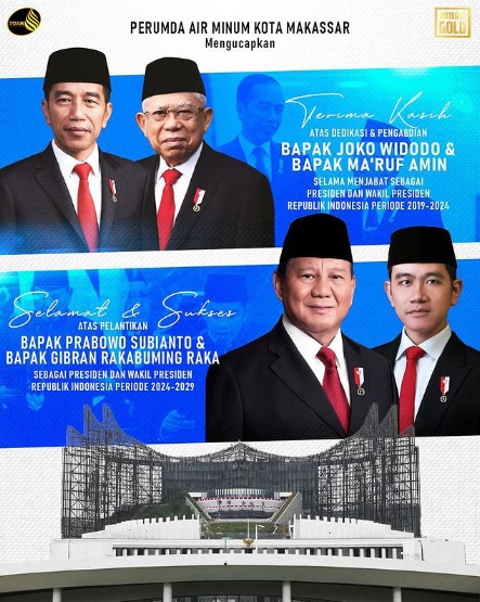 PDAM Makassar Ucapkan Selamat Atas Pelantikan Presiden dan Wapres RI