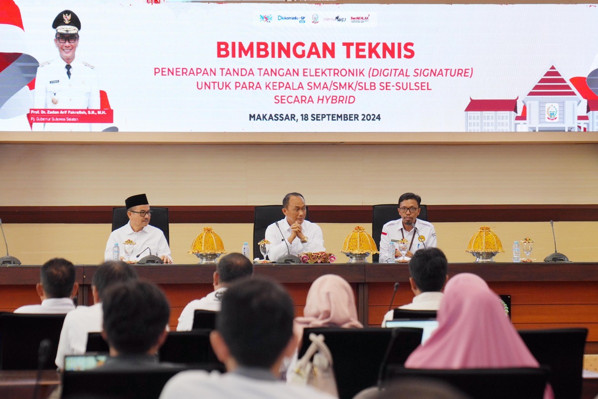 Kominfo dan Disdik Inisiasi Penerapan Tanda Tangan Elektronik Kepsek se-Sulsel, Pj Gubernur Beri Apresiasi