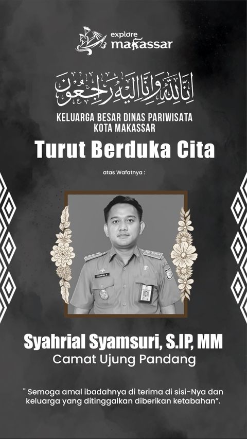 Keluarga Besar Dinas Pariwisata Turut Berduka Cita Atas Wafatnya Camat Ujung Pandang