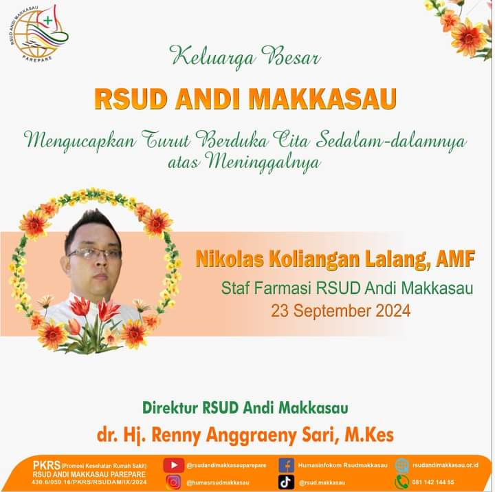 RSUD Andi Makkasau Duka Cita Mendalam, Staf Farmasi Nikolas Koliangan Berpulang