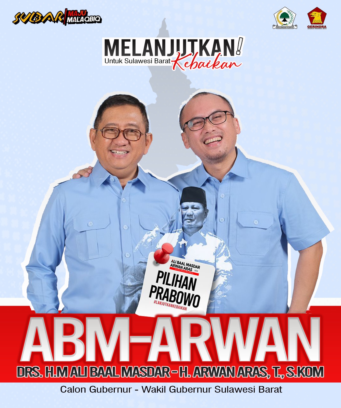 Ketua Harian Golkar Sulbar Jadi Komandan Operasi Pemenangan ABM-Arwan, Politisi Gerindra Ketua Tim Koalisi