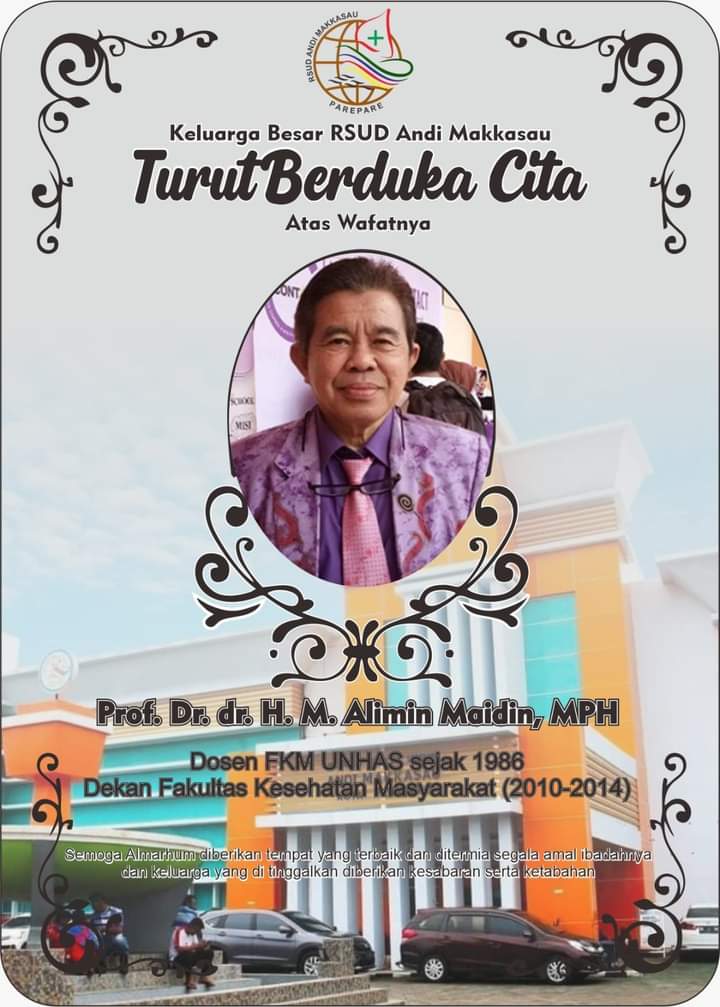 RSUD Andi Makkasau Berbelasungkawa Mantan Dekan FKM Unhas Prof Alimin Maidin Berpulang 