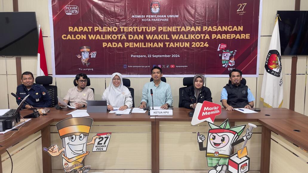 Sah, KPU Parepare Resmi Tetapkan Empat Pasangan Calon Wali Kota-Wawali