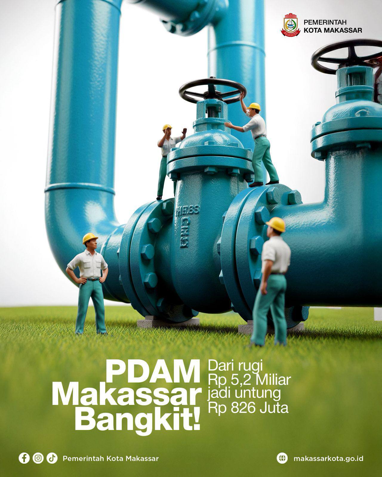 Hanya Butuh Waktu 3 Bulan PDAM Makassar Berhasil Tekan Kerugian Rp5,2 Miliar