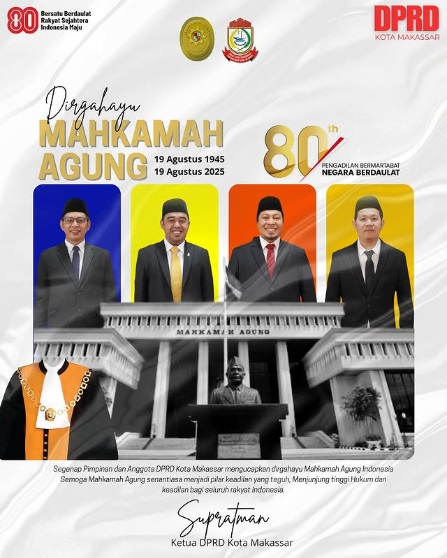 DPRD Makassar Ucapkan Dirgahayu Mahkamah Agung RI ke-80