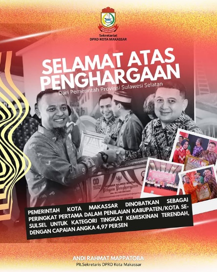 Sekretariat DPRD Ucapkan Selamat Kepada Pemkot Makassar atas Penghargaan Tingkat Kemiskinan Terendah