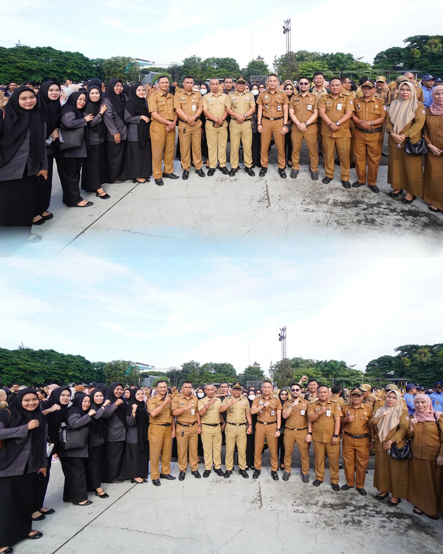 Camat, Sekcam hingga Lurah se-Kecamatan Ujung Tanah Hadiri Apel Pagi dan Halal Bihalal Pemkot Makassar 