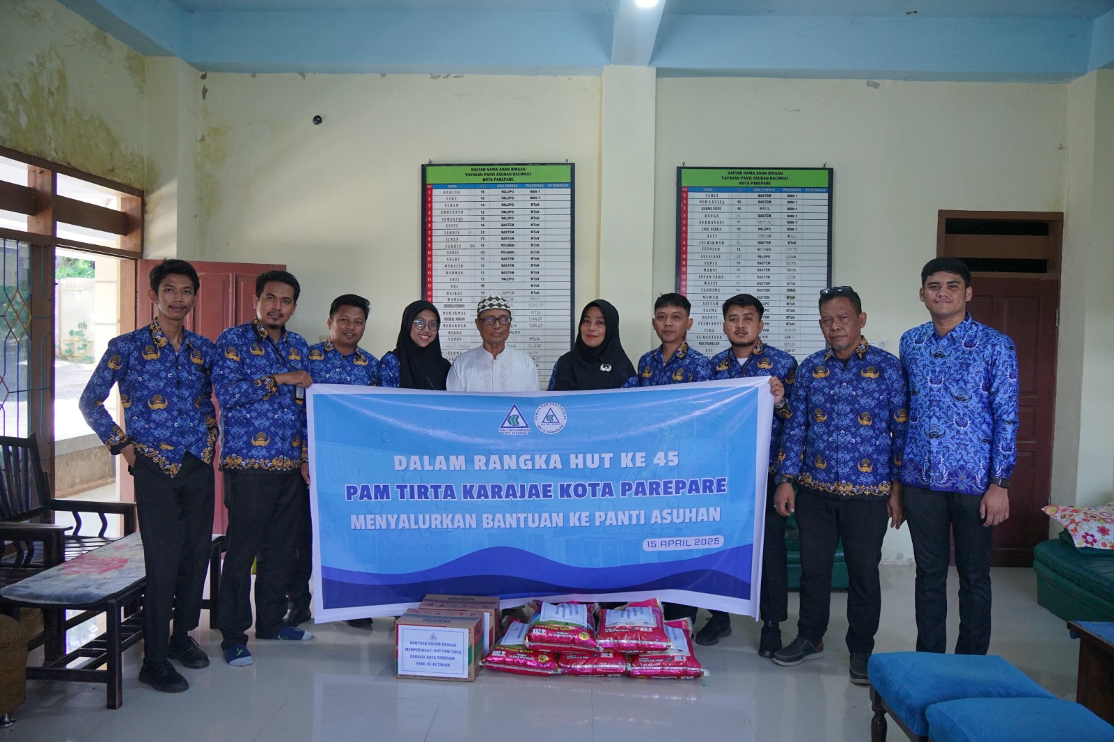 PAM Tirta Karajae Berbagi Kebahagiaan di HUT ke-45, Salurkan Bantuan ke Panti Asuhan 