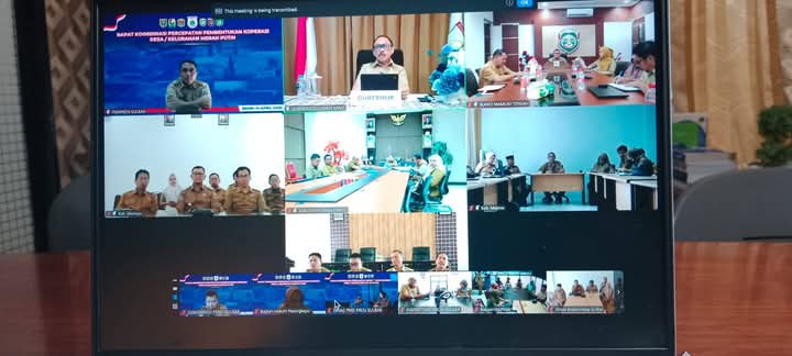 Gubernur Suhardi Duka Gelar Rakor Virtual Bahas Pembentukan Koperasi Desa, Dihadiri Seluruh Bupati se-Sulbar