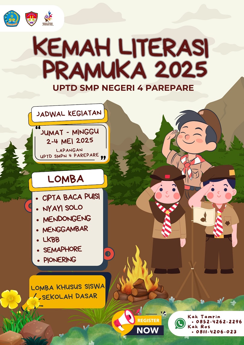 Momentum Hardiknas, Gudep SMPN 4 Parepare Siap Gelar Kemah Literasi Pramuka 2025