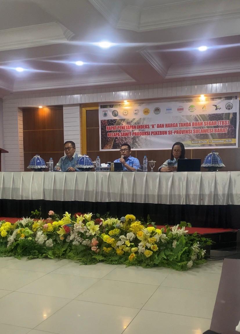 Harga TBS Kelapa Sawit Sulbar Periode Desember 2025 Sebesar Rp 3.099,75 Per Kg
