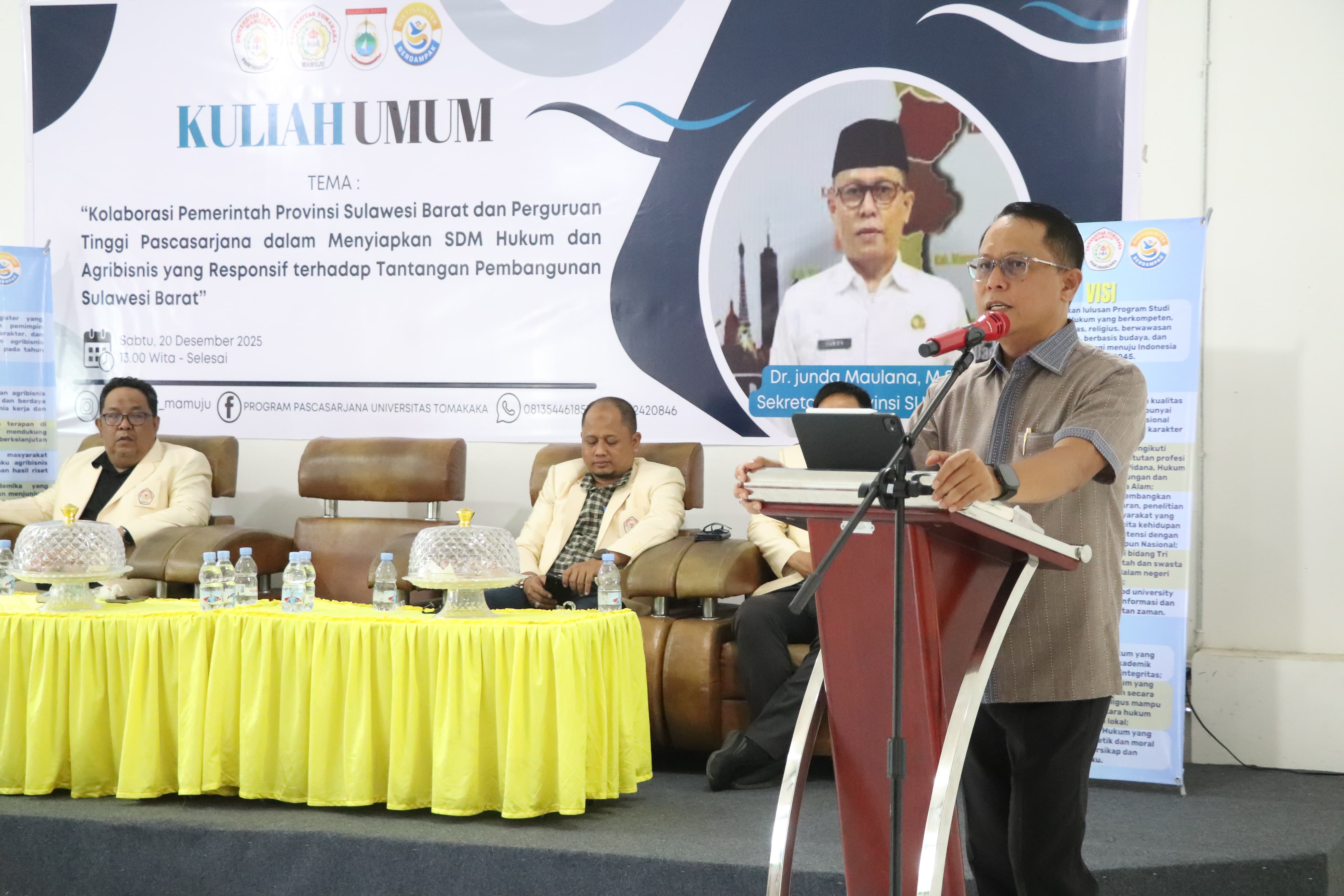 Bawakan Kuliah Umum Pasca Sarjana Universitas Tomakaka, Sekprov Sulbar Apresiasi Pembangunan SDM