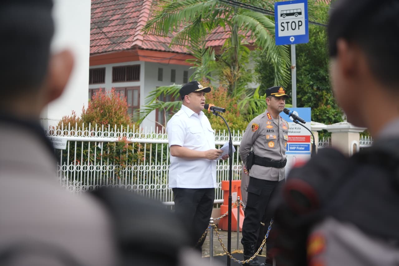 Apel Pengamanan Malam Tahun Baru 2026 di Makassar, 1,284 Personel Gabungan Siap Diterjunkan