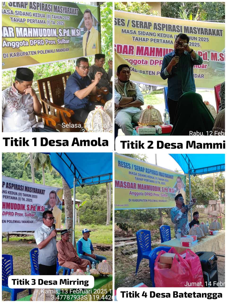 Anggota Dewan Masdar Mahmuddin Selesaikan Reses Masa Sidang Kedua di Empat Desa di Kecamatan Binuang